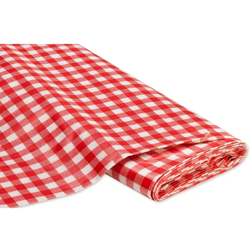 Abwaschbare Tischwäsche/Wachstuch Karo, rot/weiß