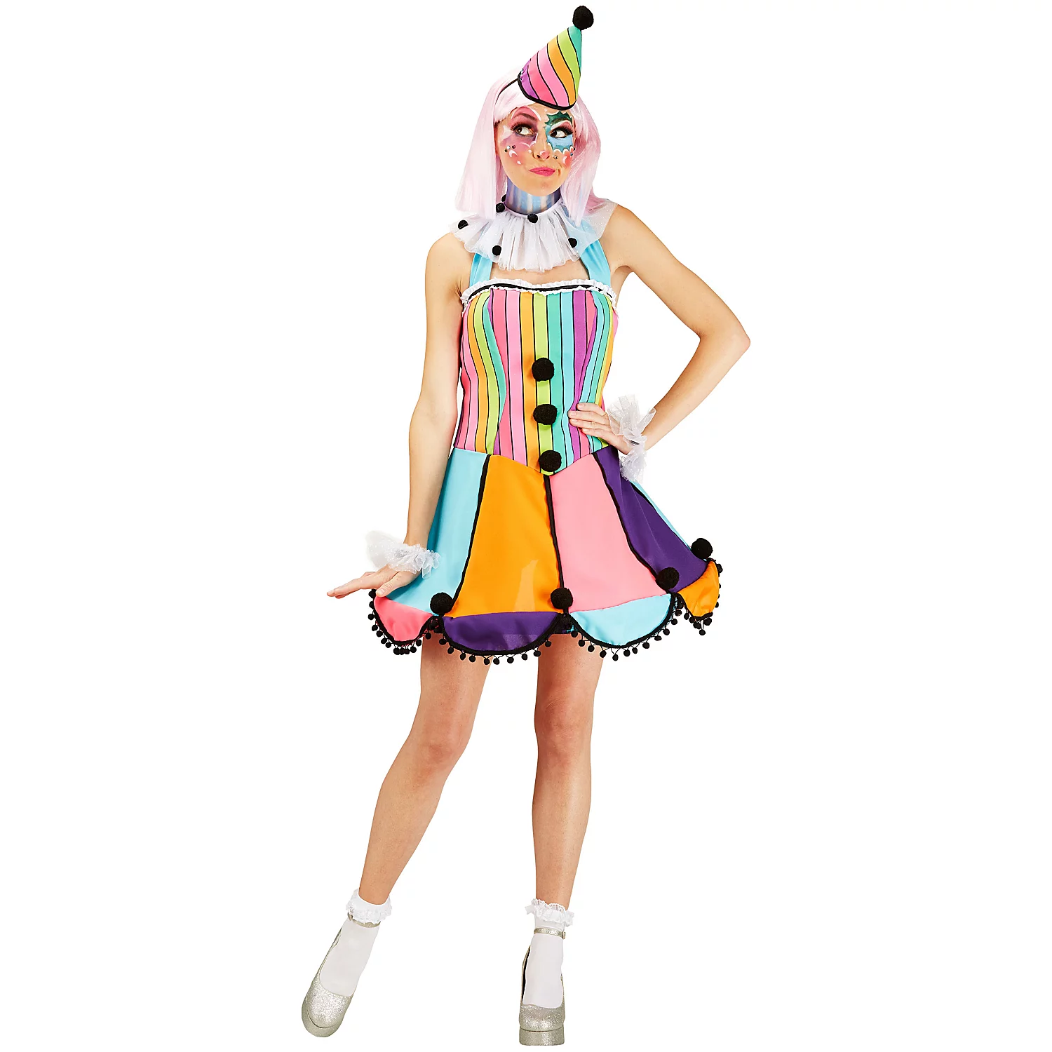 Clown-Kostüm Rainbow für Damen Image