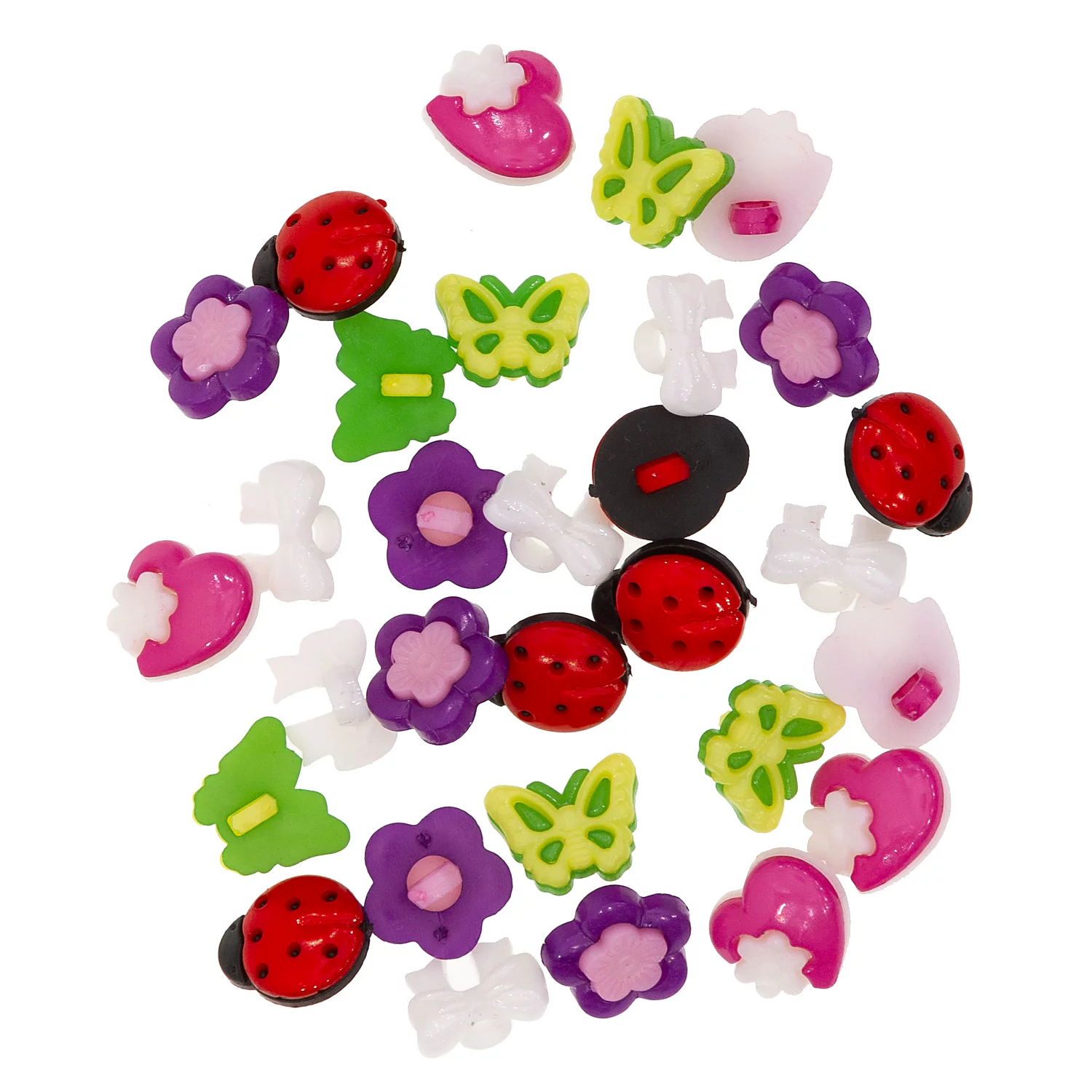 buttinette Kinderknöpfe, Größe: 13-15 mm, Inhalt: 30 Stück