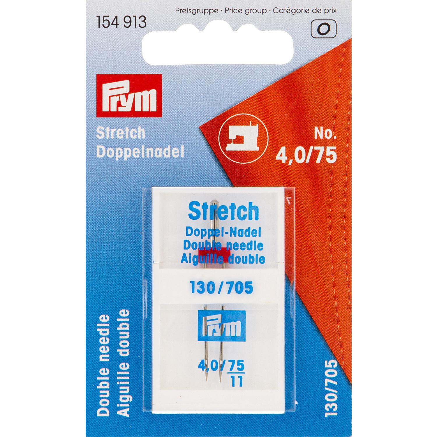 Prym Doppelnadel Stretch, Stärke: 75, Nadelabstand: 4,0 mm