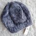 Anthropologie Accessories | Anthropologie Oversized Fuzzy Beanie/Beret- Black | Color: Black/White | Size: Os