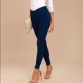 Free People Jeans | Free People High Rise Dark Was Raw Hem Jegging | Color: Blue | Size: 25