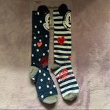 Disney Accessories | Disney Parks Mickey & Minnie Mouse Youth Socks | Color: Blue/White | Size: Osg