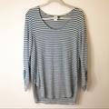 Anthropologie Tops | Anthro Akemi+Kin Stripped Sylvie Pointelle Tunic | Color: Blue/White | Size: M