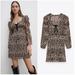 Zara Dresses | Nwt Zara | Animal Print Mini Dress | Color: Black/Tan | Size: Various