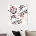 Oliver Gal Skates & Style - Graphic Art on Canvas Metal in Gray/Pink/White | 40 H x 40 W x 1.5 D in | Wayfair 38814_40x40_CANV_XHD