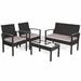 Ebern Designs Konstantin 7 Piece Rattan Sofa Seating Group w/ Cushions Synthetic Wicker/All - Weather Wicker/Wicker/Rattan in Black | Outdoor Furniture | Wayfair