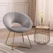 Accent Chair - Mercer41 Lizmarie Velvet Accent Chair w/ Gold Metal Legs Velvet in Gray | 28.96 H x 25.22 W x 21.67 D in | Wayfair