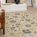 Blue 84 x 60 x 0.13 in Area Rug - Winston Porter Floral Tufted Beige Area Rug Polyester | 84 H x 60 W x 0.13 D in | Wayfair
