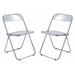 Lawrence Acrylic Folding Chair With Metal Frame, Set of 2 - LeisureMod LF19CL2