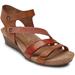 Cobb Hill Womens New Arrival Hollywood 4-strap Sandal - Size 7 M - Softred - Brown - Rockport Flats