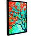 ArtWall Red Floral Gallery Wrapped Floater-Framed Canvas in Blue/Green/Red | 18 H x 14 W x 2 D in | Wayfair 0dic089a1418f