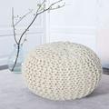 Timberbrook Wolle 20" Wide Round Pouf Ottoman Scratch/Tear Resistant/Wool | 14 H x 20 W x 20 D in | Wayfair DWKP1001