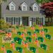 The Holiday Aisle® 13 Piece Set St. Patrick's Day Flamingos Lawn Art, Includes Metal Garden Stakes Plastic in Green/Red | Wayfair