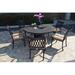 Fleur De Lis Living Lebrun Round 6 - Person 60" Long Outdoor Dining Set w/ Cushions Metal in Brown | 60 W x 60 D in | Wayfair