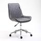 Cherry Tree Furniture Cala Vintage Grey PU Leather Desk Chair Swivel Chair with Chrome Base
