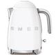 Smeg KLF03WHMUK 50’s Style Jug Kettle, Soft Opening, 360 Swivel Base, Anti-Slip Feet, 300W, 1.7L, Matte White