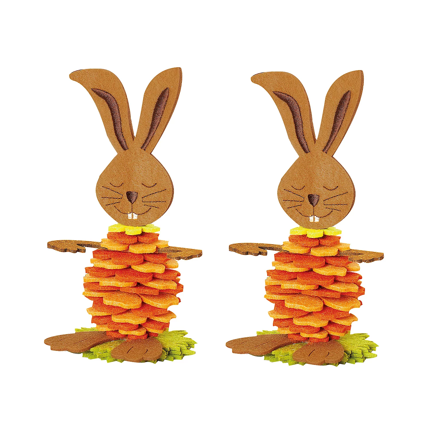 Filz-Bausatz Hasen, gelb-orange-grün, 2 Stück Image