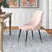 Etta Avenue™ Adorn Button-tufted Velvet Dining Chair Wood/Upholstered/Velvet in Pink | 34 H x 22 W x 25 D in | Wayfair