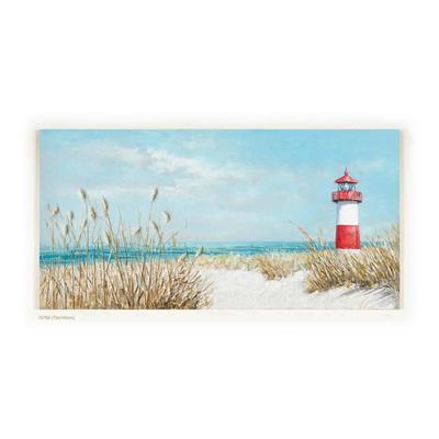La Casa »Leuchtturm am Strand« Ölbild 140x70 cm auf Leinwand Image