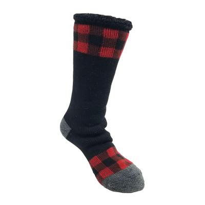 Women's Buffalo Check Thermal Socks by GaaHuu in Black (Size OS (6-10.5))