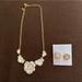 Kate Spade Jewelry | Ks Floral Bling White/Gold Necklace & Earrings | Color: White | Size: Os