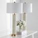 Everly Quinn Ingertha 32.5" Table Lamp Set Metal/Fabric in White | 32.5 H x 15 W x 15 D in | Wayfair 8B8D6A7047A841D0BBE23E3ED76F3403