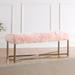 Willa Arlo™ Interiors Malle Upholstered Bench Performance Fabric/Polyester in Pink/Brown | 17 H x 45 W x 15.5 D in | Wayfair