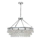 House of Hampton® Dolby 10 - Light 32" Unique/Statement Tiered Flush Mount Crystal in Gray | 22 H x 32 W x 32 D in | Wayfair