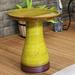 Rosecliff Heights Leominster Duo-Tone Birdbath Ceramic in Yellow | 20.5 H x 18 W x 18 D in | Wayfair 6F5A0B3245454E968994F2D2927A65D6