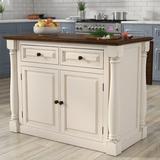 August Grove® Larchwood Kitchen Island Wood in Brown/White | 36 H x 48 W in | Wayfair LFMF1672 40807511