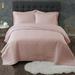 Truly Calm Antimicrobial Quilt Set Polyester/Polyfill/Microfiber/Cotton in Pink/Yellow | King Quilt + 2 King Shams | Wayfair QS3829BSKG-2300