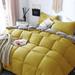 Ebern Designs Microfiber Reversible Comforter Set Microfiber in Gray/Yellow | King Comforter + 2 King Shams | Wayfair