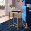 Mercer41 Oxendine End Table Glass/Metal in Yellow | 20.4 H x 12 W x 12 D in | Wayfair 080986D925304F1D908E719CD3035940