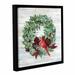 The Holiday Aisle® Holiday Wreath on Wood Framed Graphic Art on Wrapped Canvas in Brown/Green/Red | 18 H x 18 W x 2 D in | Wayfair