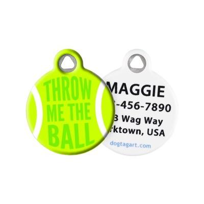 Dog Tag Art Throw Me the Ball Personalized Dog ID Tag, Small