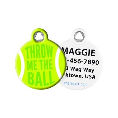 Dog Tag Art Throw Me the Ball Personalized Dog ID Tag, Small