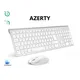 France Keyboard Combo clavier et souris sans fil - Full Size Slim Thin avec clavier numérique AZERTY