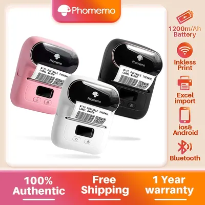 Phomemo-Étiqueteuse auto-arina M110 mini imprimante sans fil portable téléphone autocollant