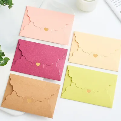 Mini enveloppe en papier kraft perlé enveloppe d'emballage d'amour carte bancaire Membn'aime VIP