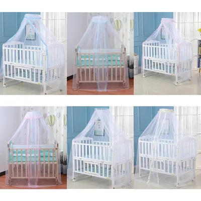 Moustiquaire pour lit de bébé avec dentelle filet pliable et respirant style cour royale