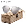 BARCUR-Lunettes de soleil œil de chat monture en bambou verres polarisés en bois de luxe à la