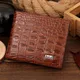 Crocodile Mars-Portefeuille en cuir véritable et PU pour homme porte-monnaie porte-cartes sac à