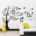 Décalcomanies murales d'arbre photo 3D en PVC noir autocollants muraux de famille décoration de