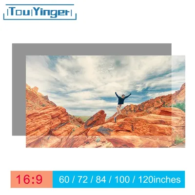 Touyinger – écran de projecteur réfléchissant 16:9 en tissu haute luminosité 60 72 84 100