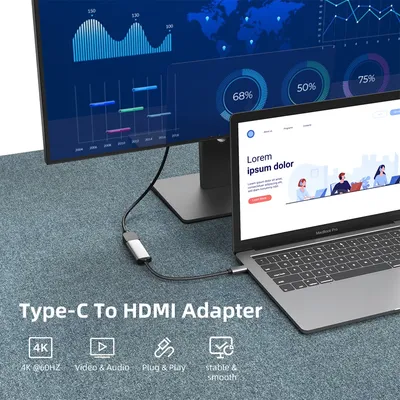 Adaptateur USB type-c vers HDMI 3.1 vers HDMI convertisseur pour MacBook Air Pro Huawei Matebook
