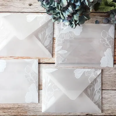 Ensembles d'enveloppes en papier à l'acide furique découpes translucides dessins créatifs