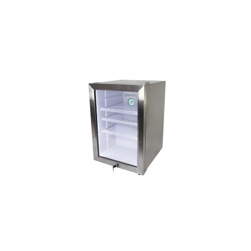 Gastro-Cool Edelstahl Mini-Kühlschrank mit Glastür - LED Innenbeleuchtung / 62l - GCKW65