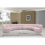 Pink Sectional - Wade Logan® Edinger 183" Wide Velvet Symmetrical Modular Corner Sectional Velvet | 33 H x 183 W x 124 D in | Wayfair