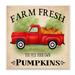 Stupell Industries Farm Fresh Pumpkins Red Farm Truck Illustration by Sheri Hart - Graphic Art Print Wood in Brown | 12 H x 12 W x 0.5 D in | Wayfair